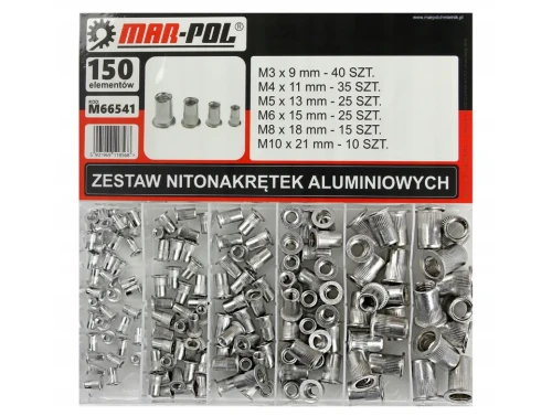 zestaw nitonakrętek aluminiowych