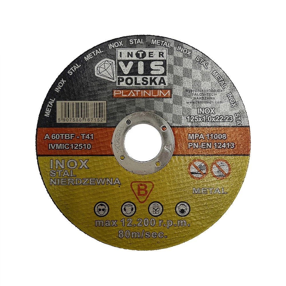 Tarcza do cięcia metalu INOX Inter-Vis IVMIC12510 125x1,0x22,23